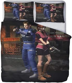 UNILIFE Zestaw pościeli 3D 3-częściowy zestaw pościeli 'Resident Evil komplet pościeli z poszewką na poduszkę mikrofibra zagrożenie biologiczne poszwa na kołdrę z zamkiem błyskawicznym