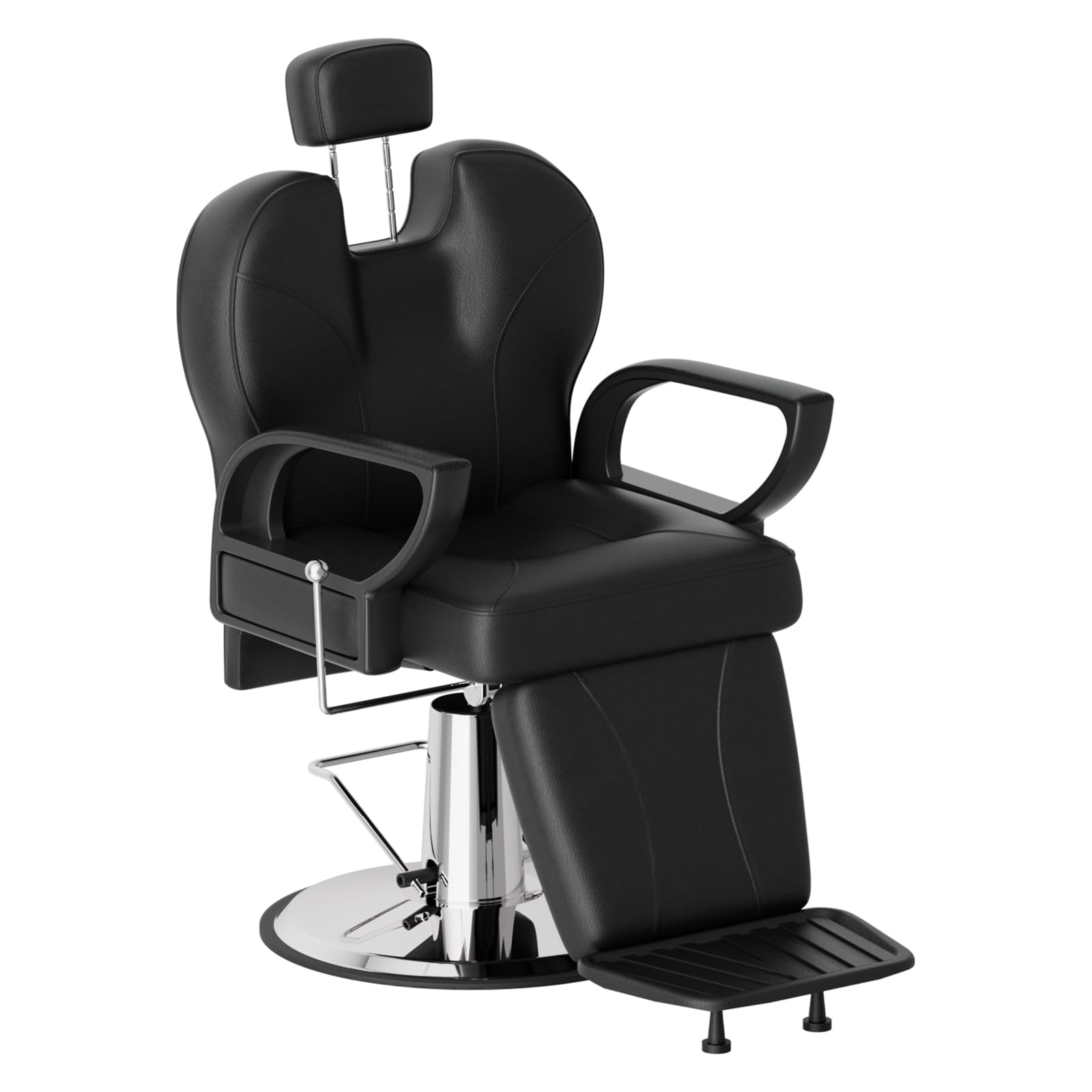Sedia da Parrucchiere Idraulica Reclinabile 360° 63 x 54 x 92-105 cm Nero