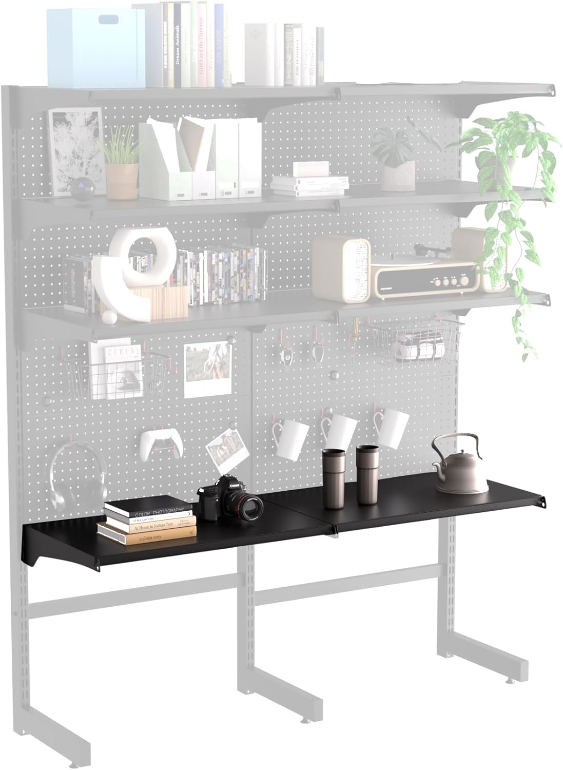 JWX Shelf Suitable Pegboard Standing Shelf Unit