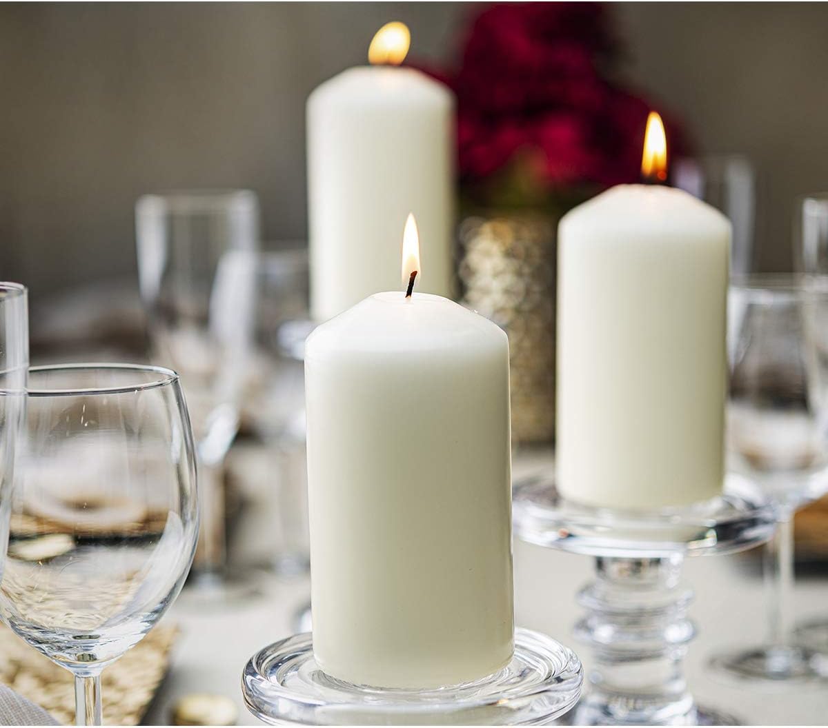 Bolsius Ivory Pillar Candles – 2x6" Unscented Candle Set of 20 – Dripless, Smokeless, and Clean Burning Household Dinner Candles – Perfect for Weddings, Parties, Dinners Decorative Candles : Home & Kitchen