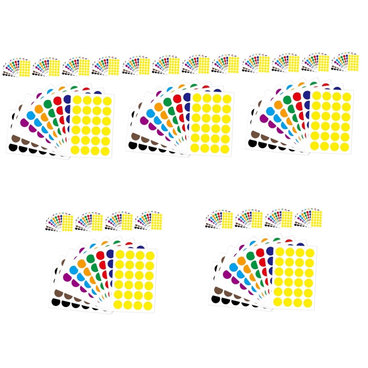 Homoyoyo 5 Set Adesivi A Punti Colorati Punto Etichette Adesive Circolari Autoadesivo Etichette Circolari Adesivi Del Diario Rotondi Piccoli Del Cerchio Carta 50 Fogli*5