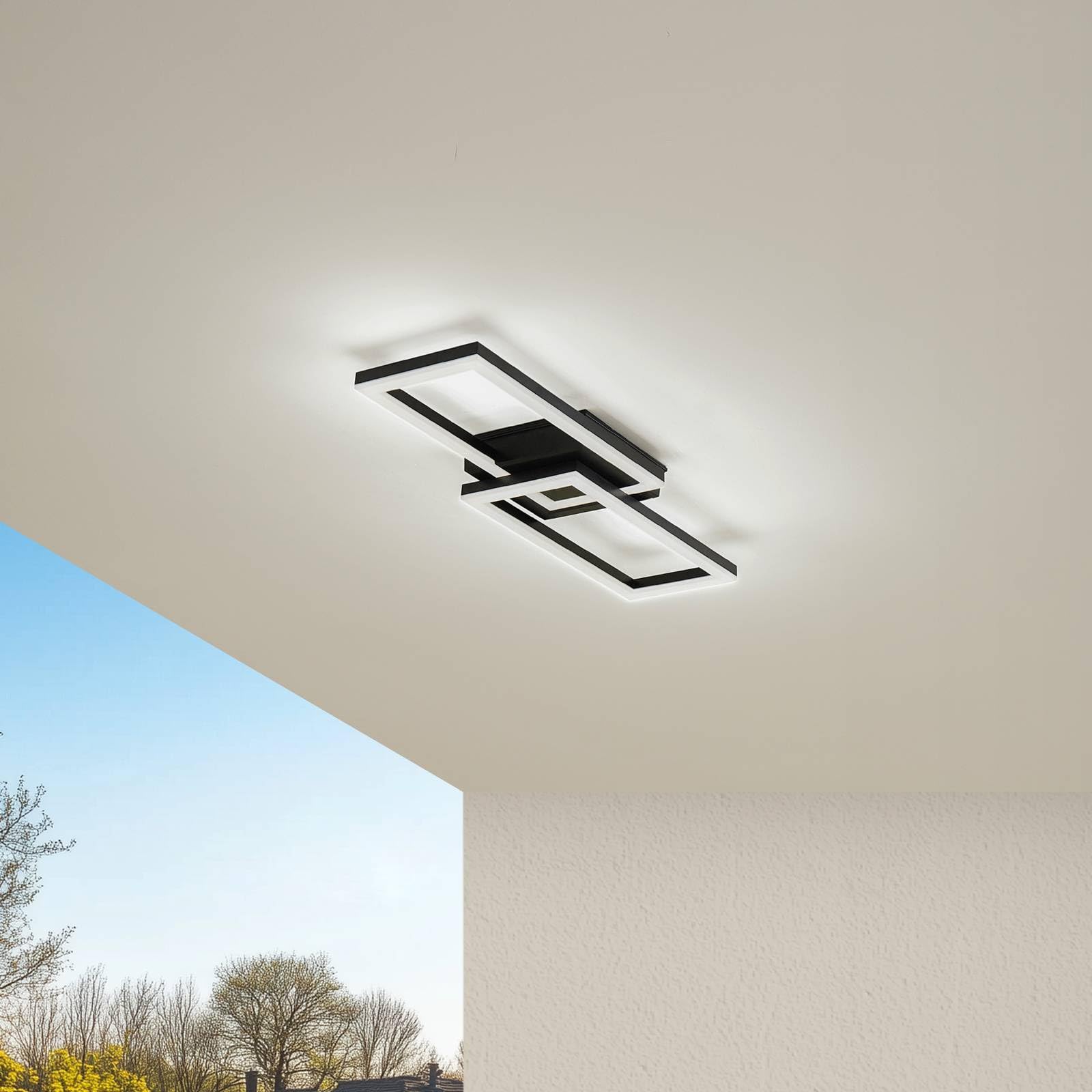 Lindby Plafoniere LED dimmerabile (Moderno) colore Nero, lampadina inclusa lampada da esterni per giardino terrazzo balcone e casa plafoniera