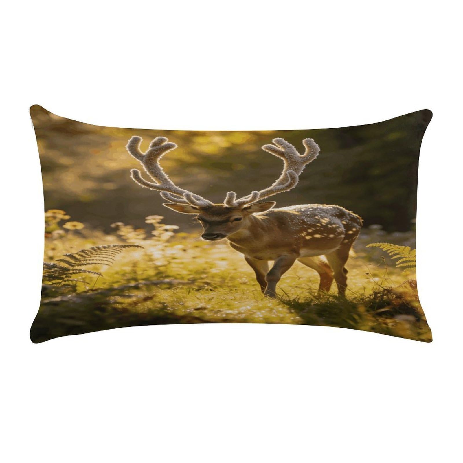 Khauerbc Style Graceful Deer With Antlers In Naturepillow Cases Standard,Ultra Soft Microfiber Pillowcase With Zipper Closure,Bed Pillowcases Cover With Zipper For Bedroom, Sofa, Couch.
