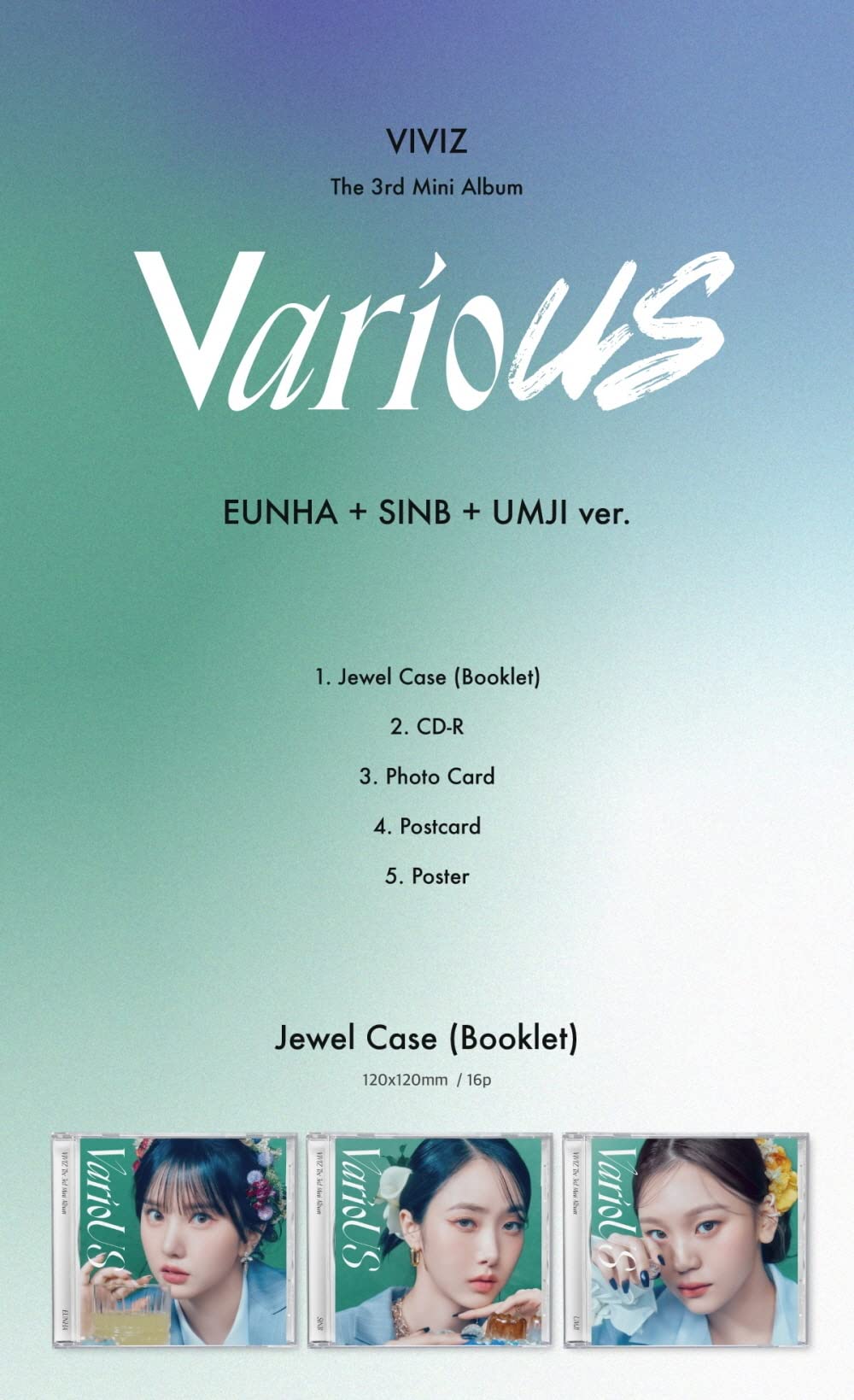 VIVIZ - 3. mini album Różne (etui na klejnoty) CD (EUNHA+SINB+UMJI Ver. Zestaw, składany plakat)