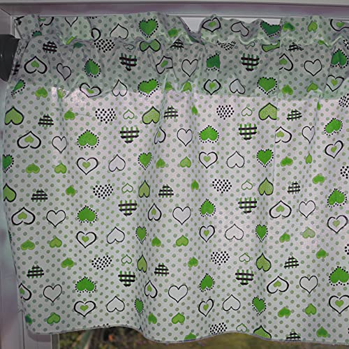Zen Creative Designs Hearts and Dots Cotton Window Valance Home Décor Bedroom Nursery Kitchen Window (58