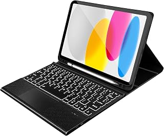 SaharaCase Protection Bluetooth Keyboard Case with Mouse Pad for Apple 10.9-inch iPad (10th Generation 2022) [Shockproof Bumper] Heavy Duty Rugged Protection Antislip Integrated Kickstand - Black