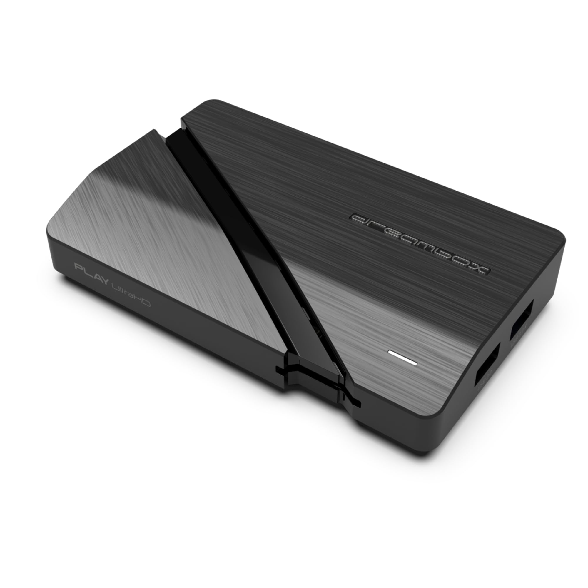 Dreambox Play UHD Android TV Box Schwarz | 4K HDR Media OTT-Player mit AV1, HDMI 2.1, Bluetooth 5.1, Dual-WiFi, Android 11 | Kompakt & leistungsstark – inkl. RC20 Remote und HTS e-com HDMI