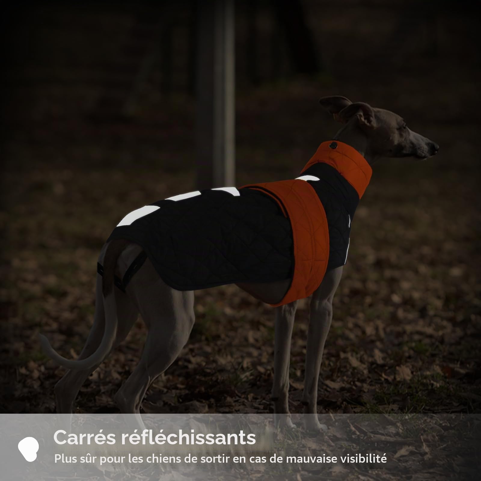 Manteau Levrier Imperméable, Manteau de Chien Grande Veste Chaude Chien Vêtement d'hiver Levrier Pull à Coupe-Vent pour Chiens