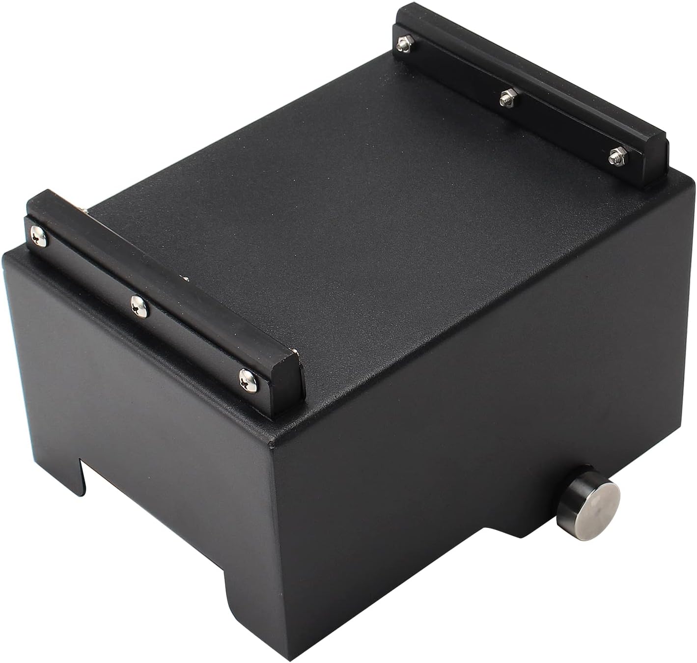 DIBTSA Espresso Knock Box with Coffee Tamping Station Base, Stainless Steel Coffee Grounds Knock Box Container Bin with Portafilter Stand (Black)