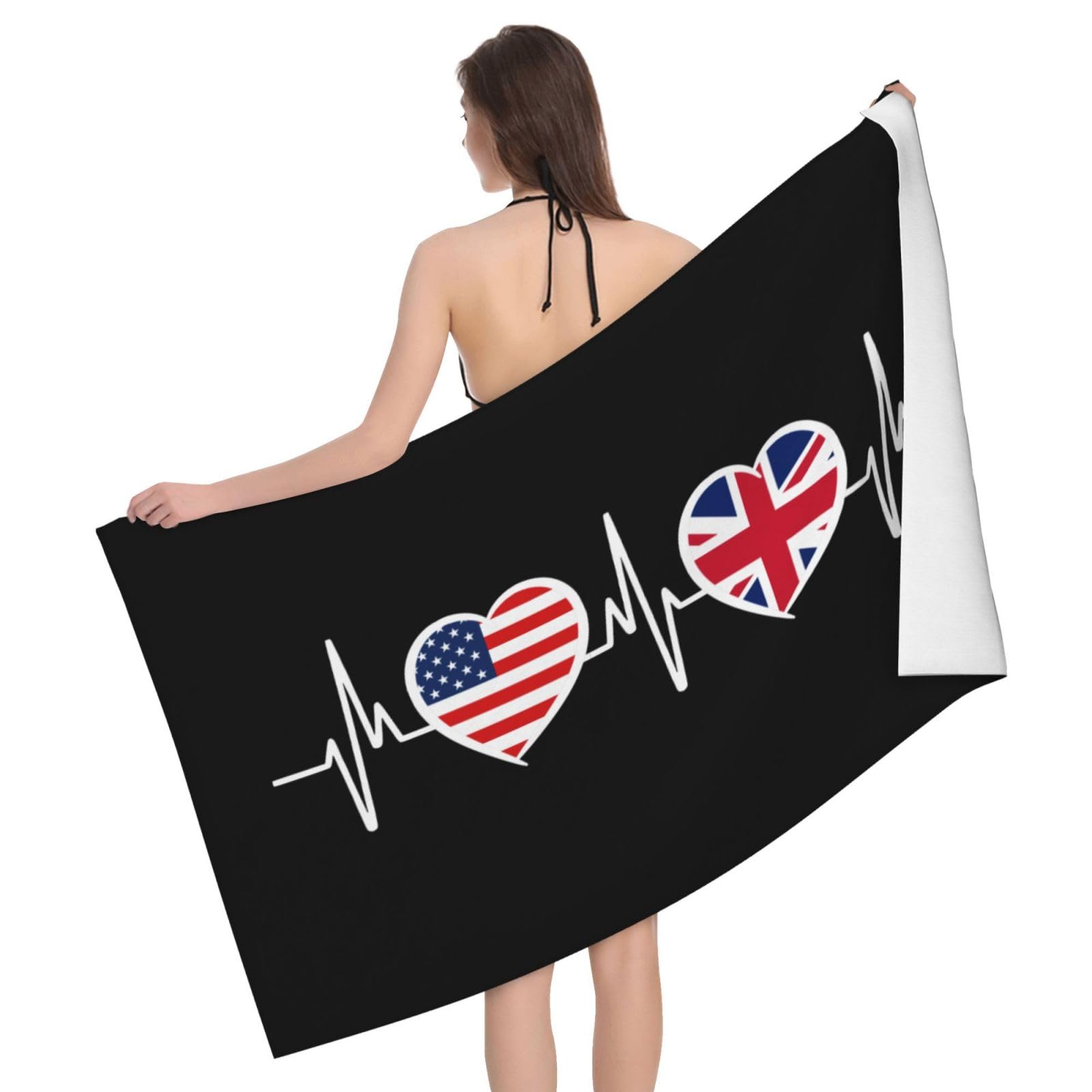 HLBSDM Microfiber America Britain Flag Beach Towel Quick Dry Soft Sand Free Beach Towels for Pool Swim Beach Lightweight Thin Towels