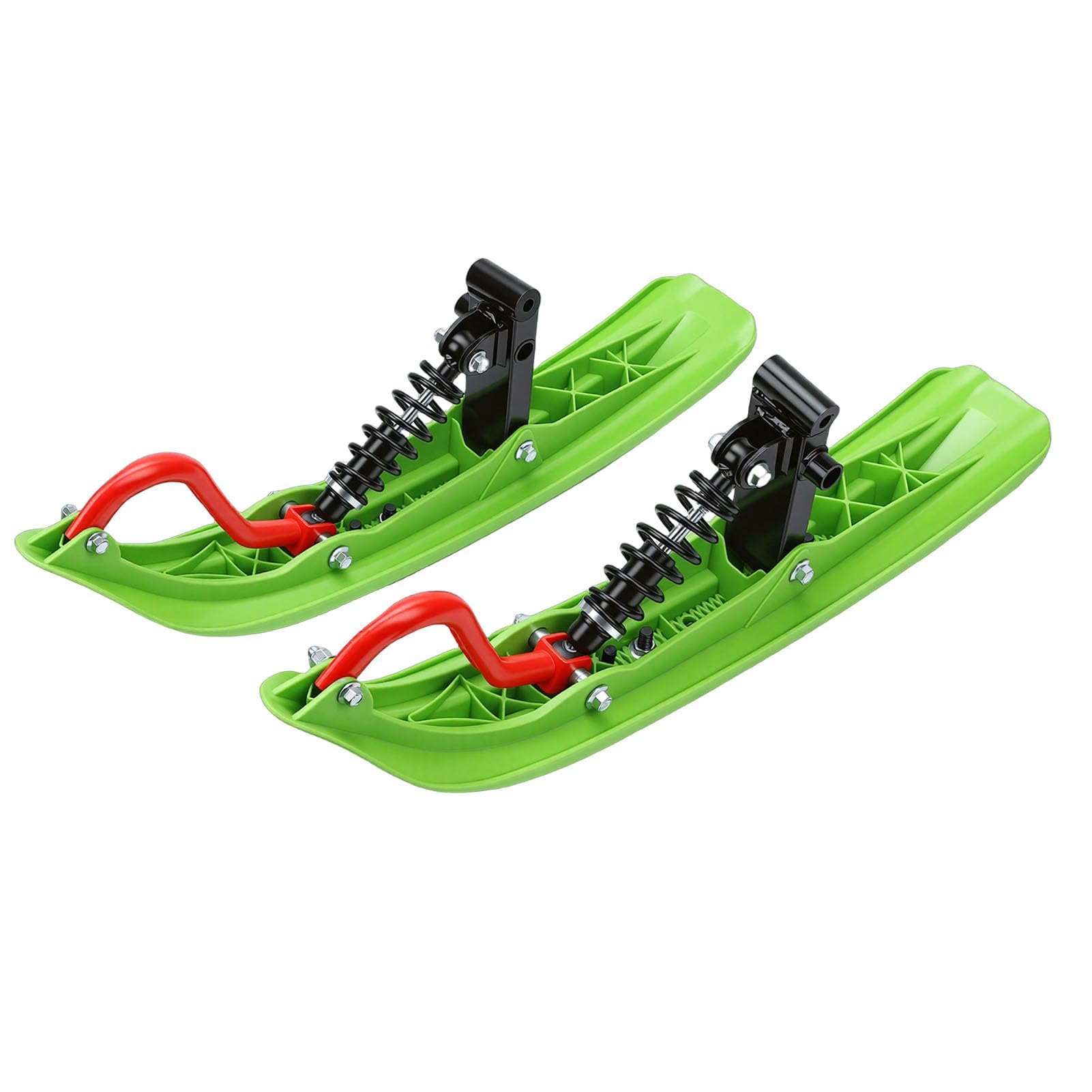 Trineo de Nieve Go Kart con Agarre Antideslizante y Esquís de Plástico a Prueba de Golpes, Trineo de Invierno para Niños y Adultos, Tabla de Kart Mejorada con Kit de esquí Delantero para