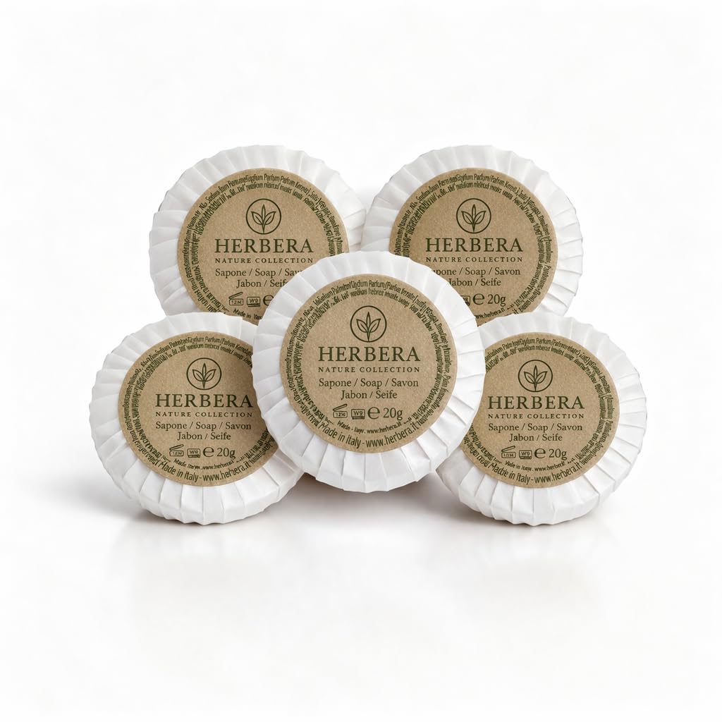 HERBERA Luxury Saponetta Monouso in Pasta Vegetale, 20 gr, Plissé Linea Cortesia Hotel, 250 pz