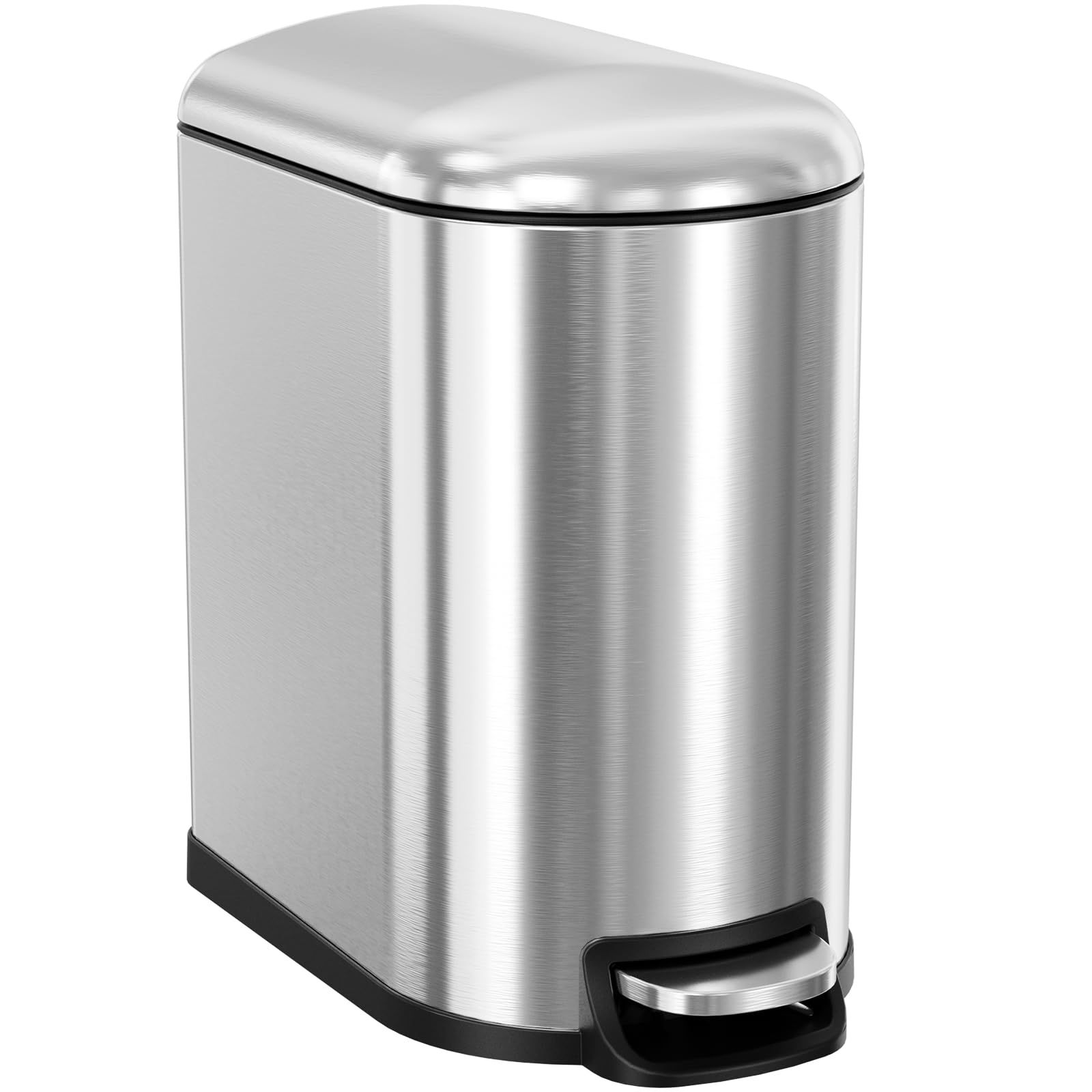 Clevich poubelle métal rectangulaire 20L étroite, softclose, couleur inox