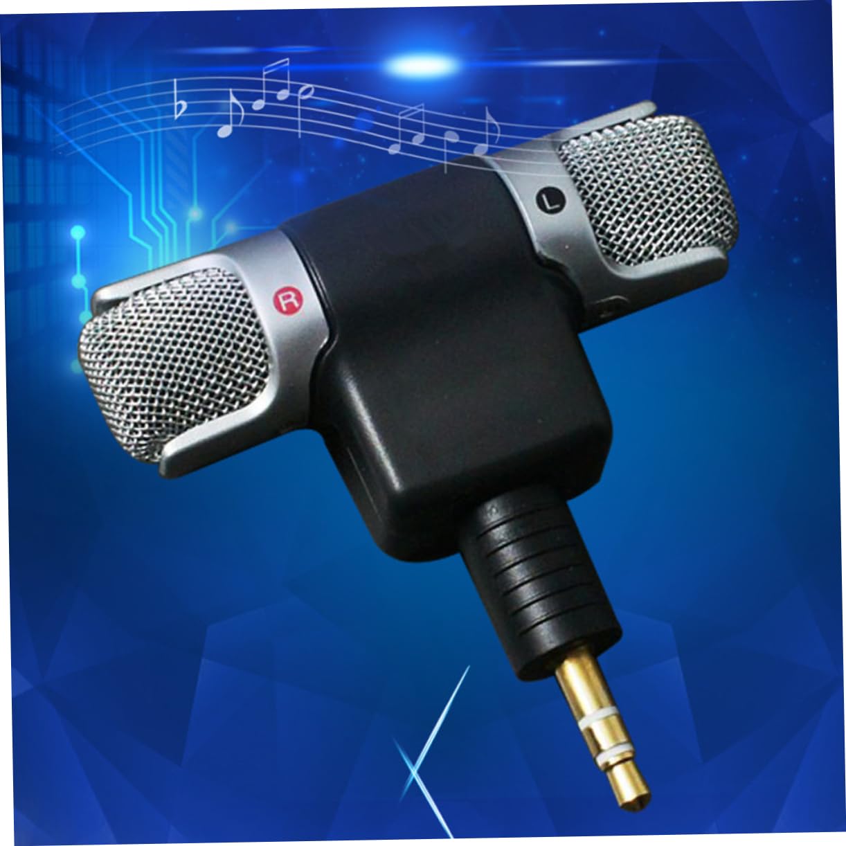 TEHAUX 1pc Mini Stereo Microphone Jack for PC Laptop Lightweight Battery Omnidirectional Mic for Voice Recording Online Chatting for Notebook Use