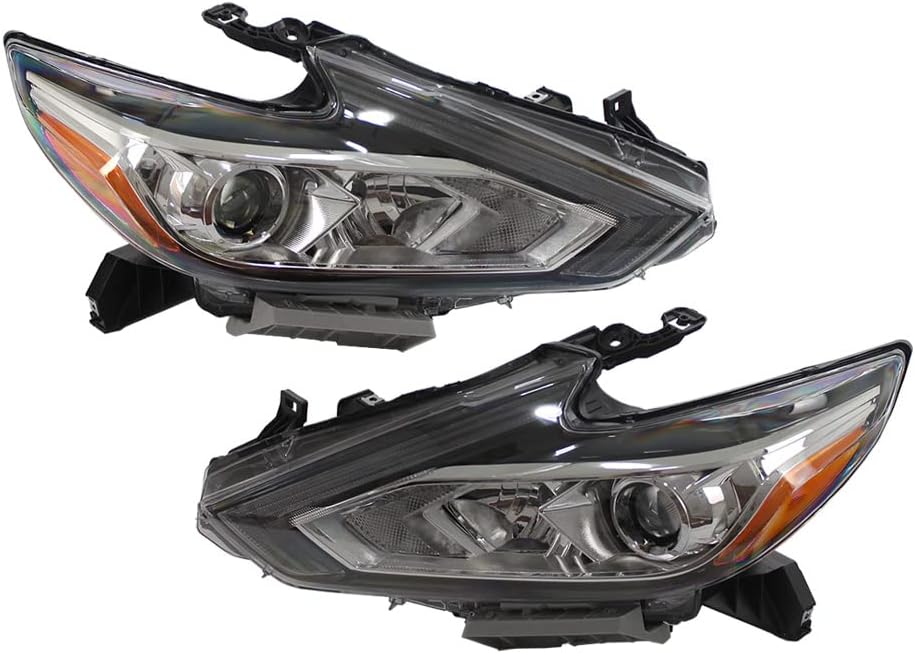 BST BSSP Halogen Headlight Headlamp w/Chrome Housing Black Beze Compatible with 2016 2017 2018 Nissan Altima Driver Side LH & Passenger Side RH 260609HS0A 260109HS0A