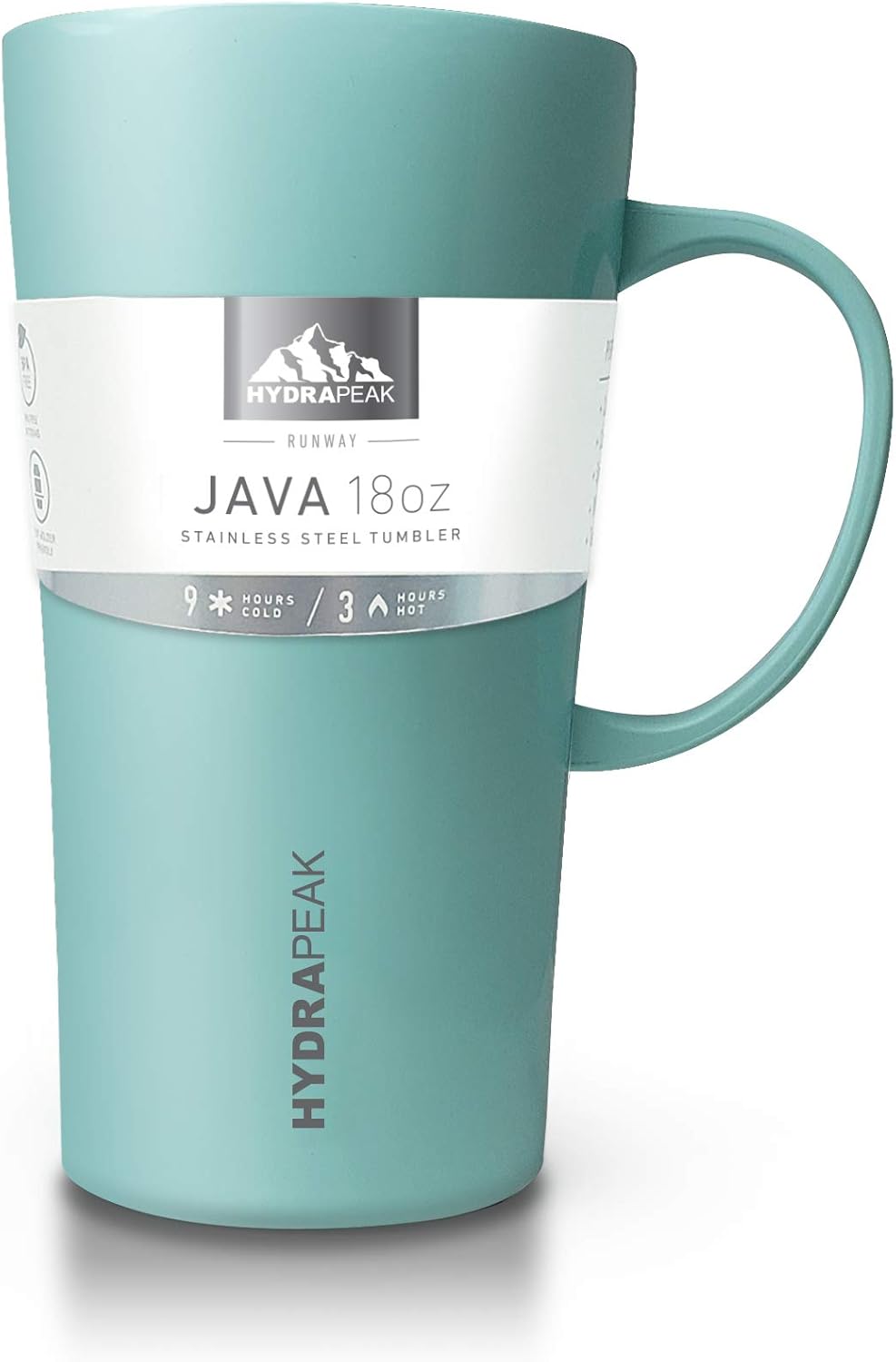 Hydrapeak 18oz Double Vacuum Insulated JAVA Coffee Mug. Stainless Steel Travel Mug, Tumbler Tea