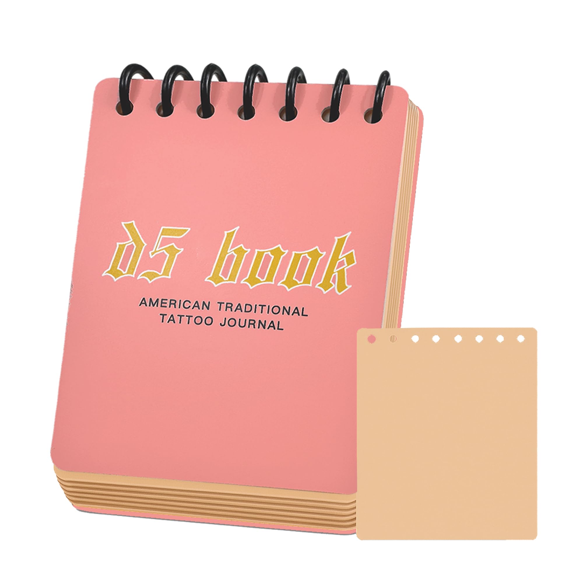 Cuaderno de práctica de tatuajes D5, 7 hojas de material premium de 3 mm, libro original de práctica de tatuajes, crea tu propio diario de entrenamiento de tatuajes, portátil y reutilizable para