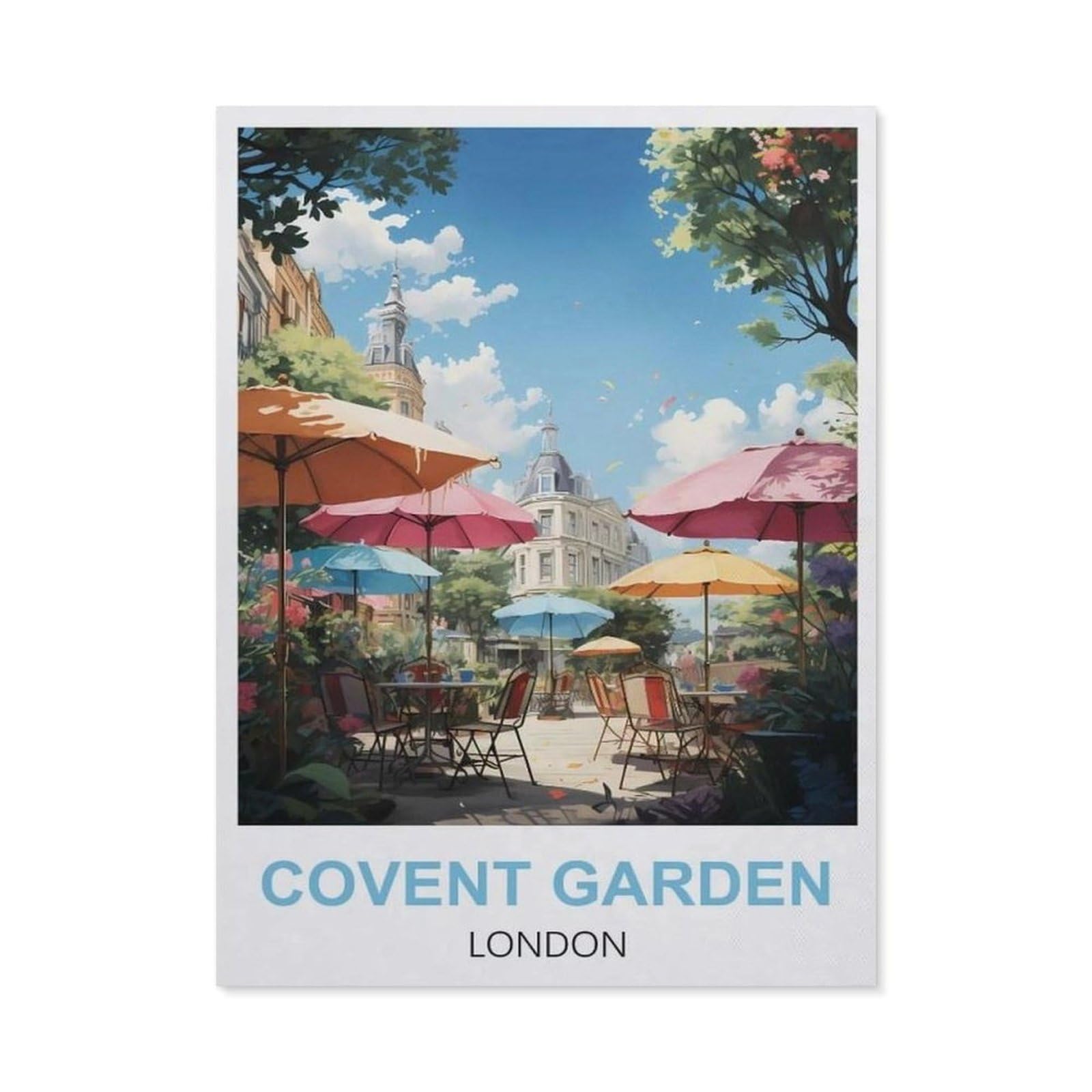Funny Metal Tin Sign Wall Decor，Covent Garden London(30x40cm）