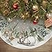 AVOIN colorlife Snowman Reindeer Snowflake Christmas Tree Skirt 36 Inch, Winter Holiday Tree Mat Decoration