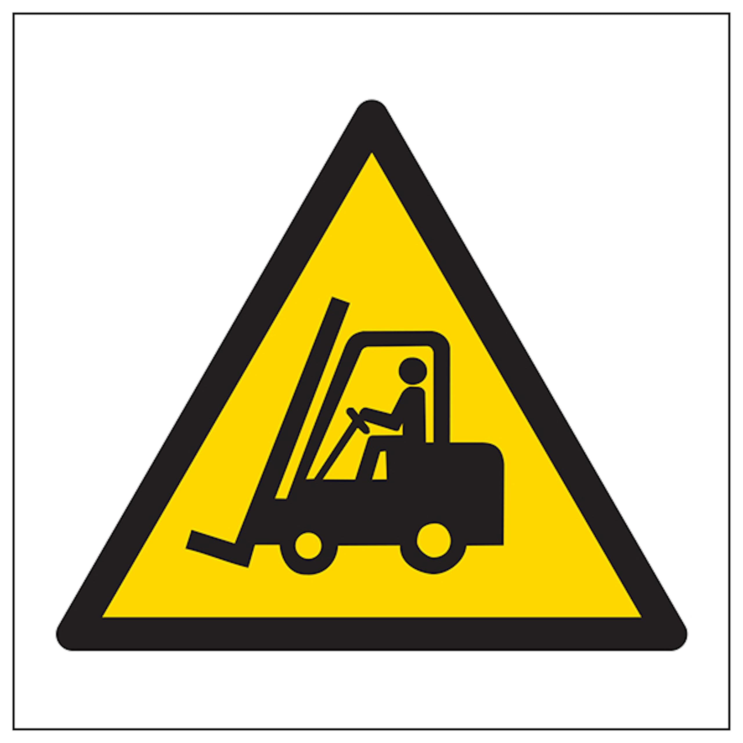 V Safety Warning Forklift Trucks Symbol 100 x 100 mm - 3mm Aluminium Composite Safety Sign