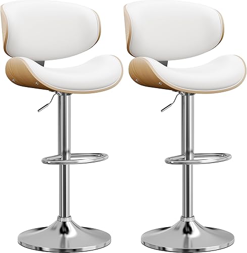 Miniatura 20 de Taburetes de Bar, Taburete de Bar de Mostrador de Cocina, Taburete de Isla con Respaldo, Juego de 3, Blanco Nieve Blanco Nieve,Azul,Verde,Gris