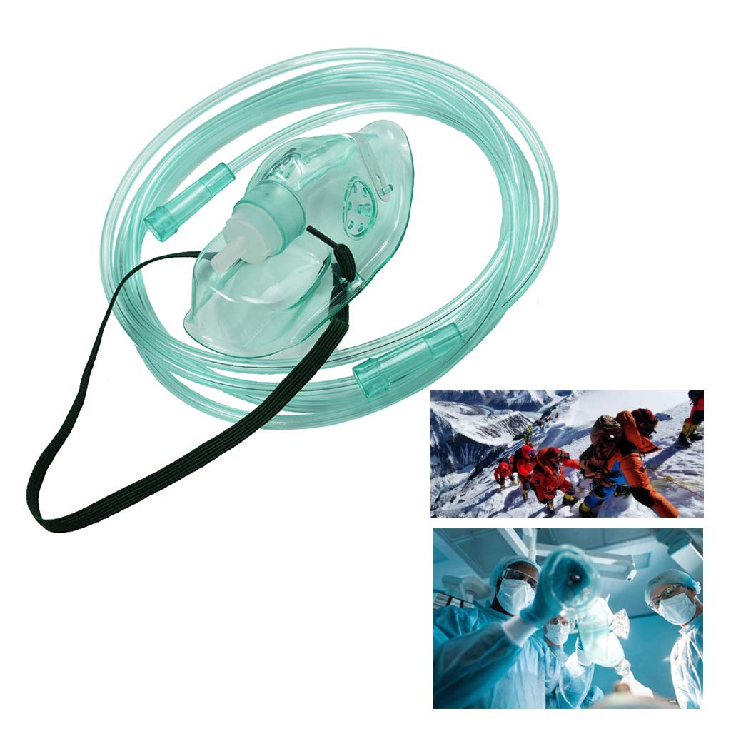 Masque à Oxygène Adulte Avec Tube Long Et Sangle Réglable - PVC Souple Transparent, Pour Aérosol