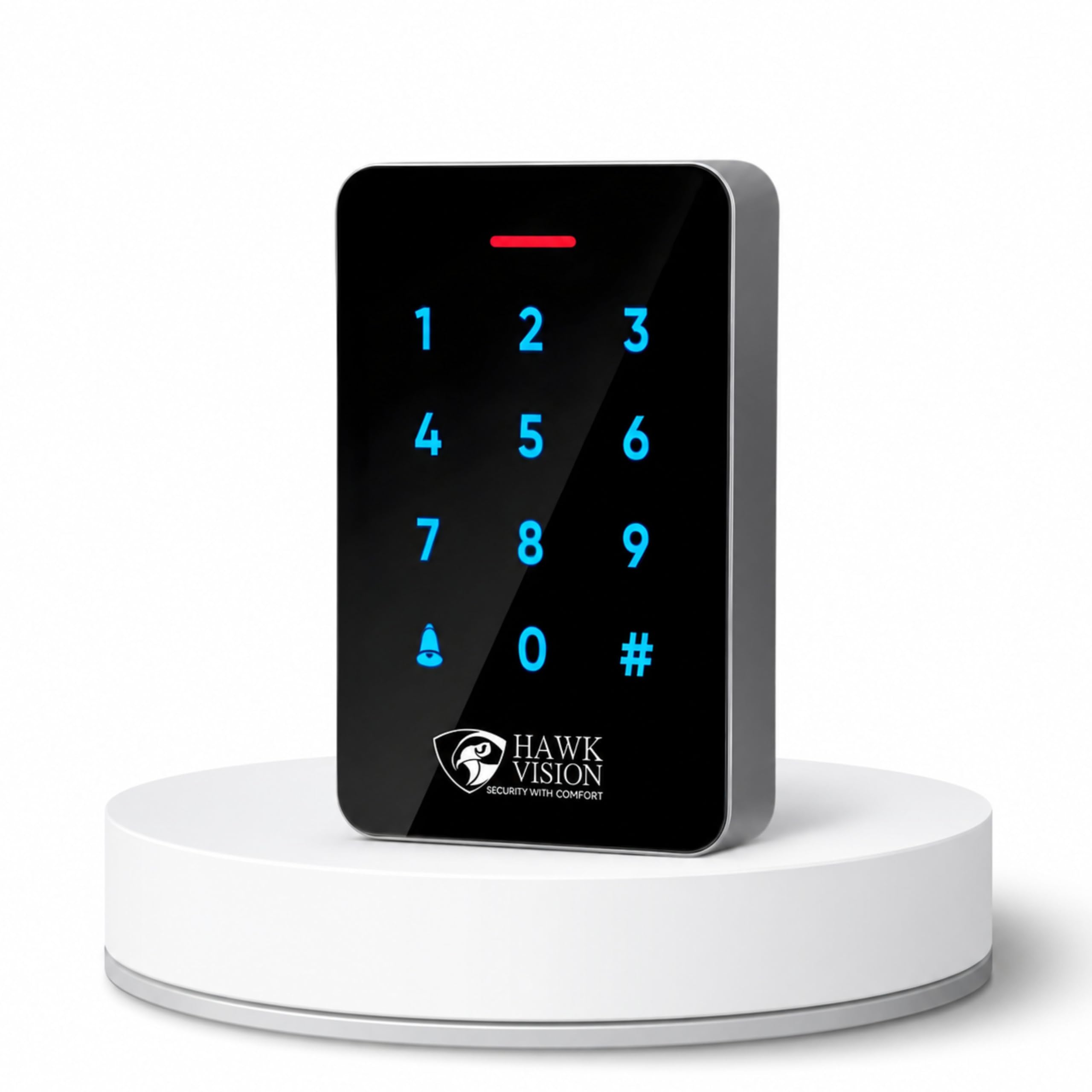 Hawkvision Stand Alone Access Control System with Touch Keypad & Back LED | EM Card & PIN Code Door Access Controller | 2000 User Capacity | IP66 Waterproof Toughened Glass Panel | Door Bell Function-image-46