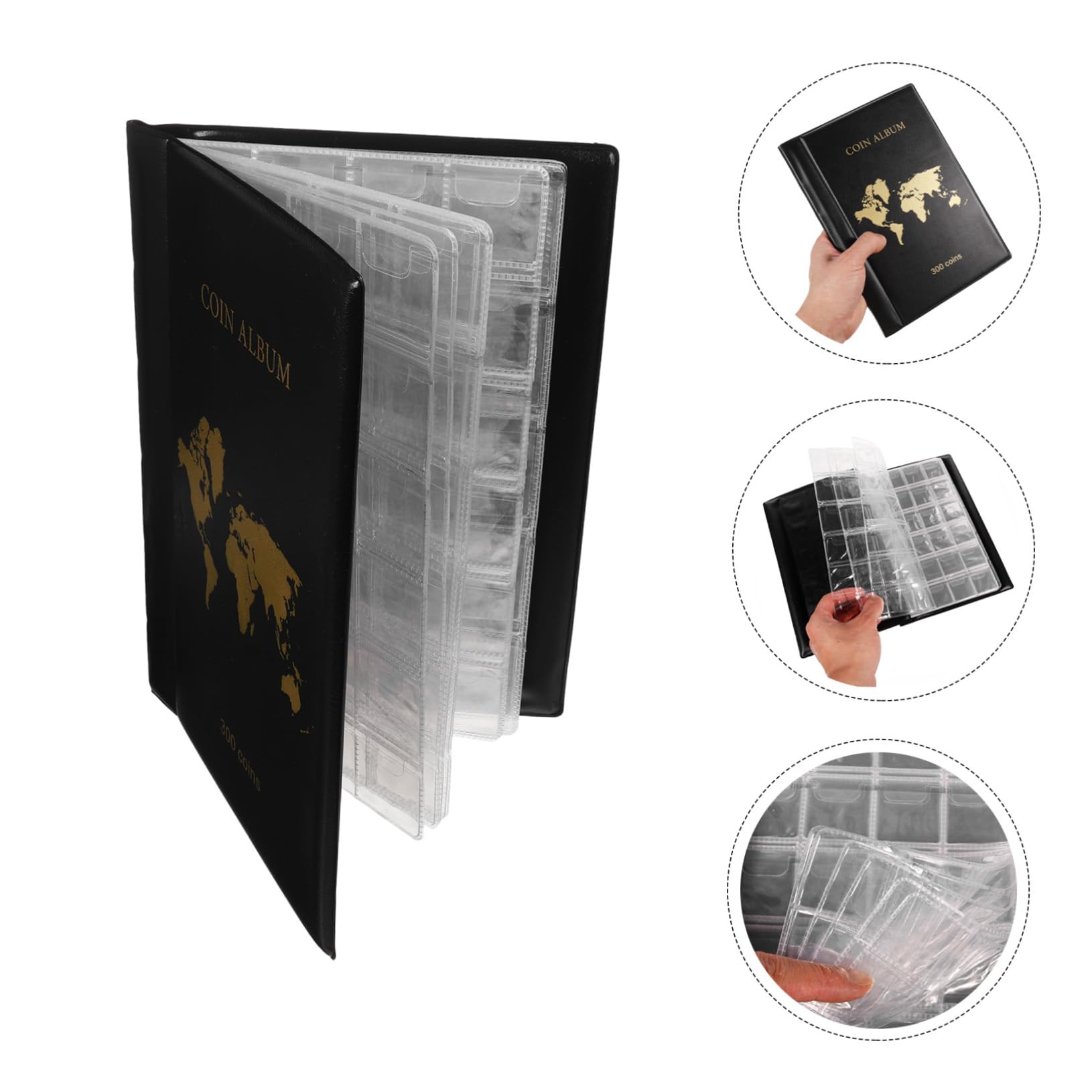 Münzsammelalbum Mit Fächern Transparent Für Münzen Und Banknoten Aus Robustem PVC-Material Sicherer Aufbewahrungshalter Für Sammler