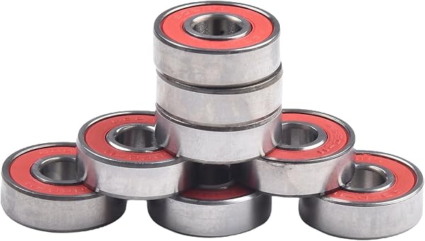 8 cuscinetti ABEC-11 608 per skateboard, in acciaio ad alta velocità, per longboard, scooter, pattini in linea, a basso rumore, rotolamento fluido (rosso) - 3