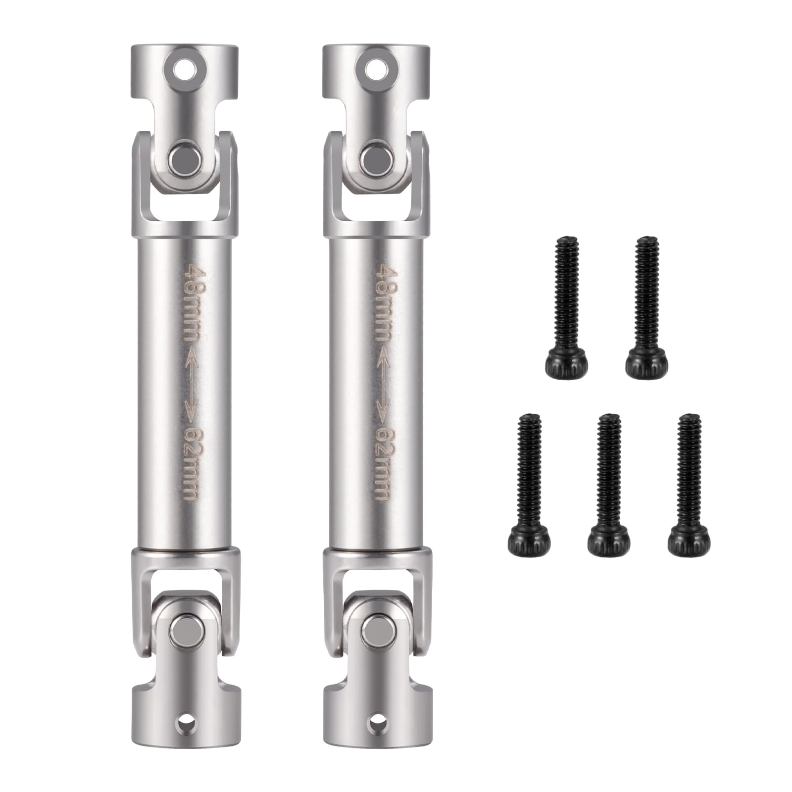 QUE-T 2pcs D-Shaped Hole Stainless Steel Drive Shafts Driveshafts for 1:18 FMS LC80 Fcx24 RC Car