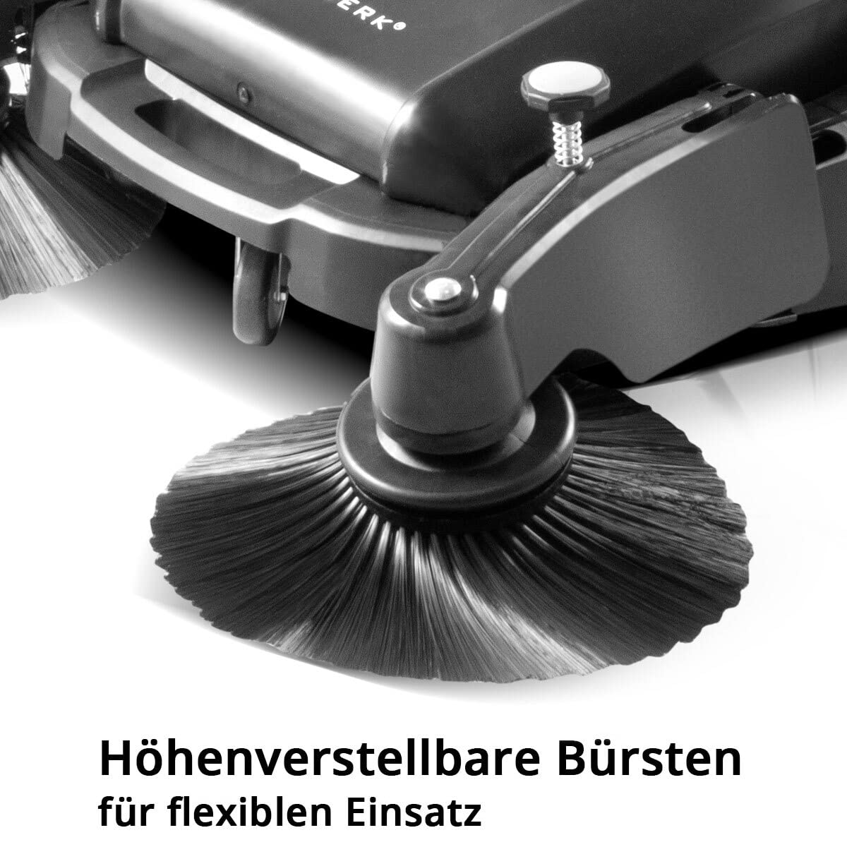 STAHLWERK Kehrmaschine SL-35 ST mit 1000 mm Kehrbreite und 55 l Fassungsvermögen, Handkehrmaschine/Bodenkehrmaschine mit doppeltem Bürstenkopf