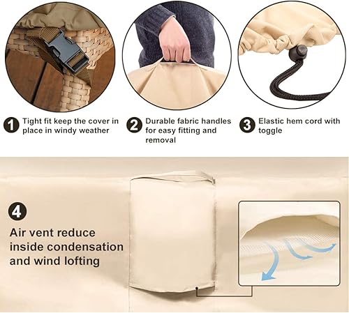 Miniatura 3 de FDW Fundas para muebles de patio al aire libre, juegos de sillas de mesa de patio, funda para parrilla de barbacoa, funda para parrilla de gas, 600