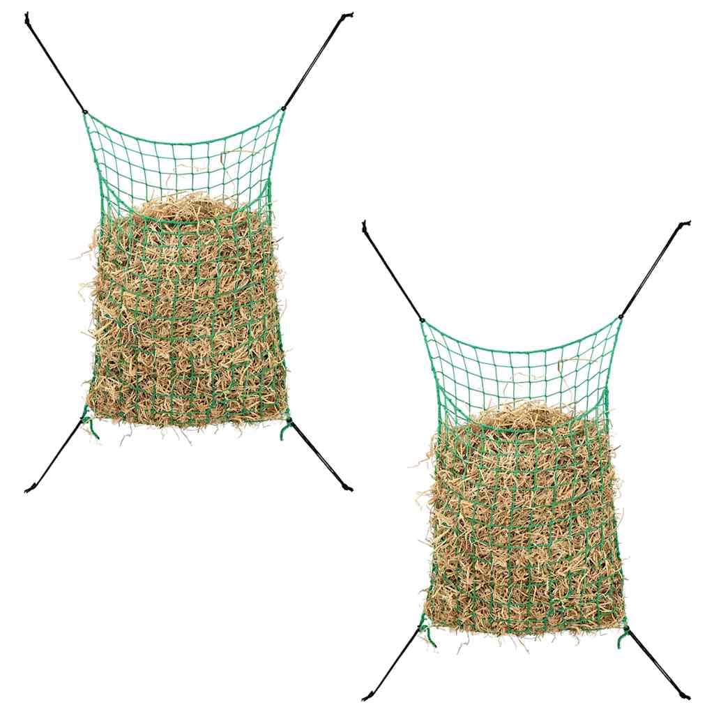 Red de heno rectangular de 0,9 x 1,5 m, de polipropileno, para caballos, establos y pastos, resistente a la intemperie con malla de 45 x 45 mm, cordón de 3 mm, reduce la pérdida de comida en