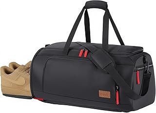 Lifewit Sports bag, large travel bag with shoe compartment for, black, Modern