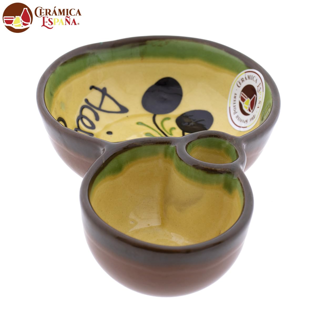 CERÁMICA ESPAÑA Bols | Bol | Bol | Bol | Bols à apéritif | Bol | Bols de cuisine | Oliver céramique décoré - Modèle M07 | 100 % décoré à la main | 18 x 12 x 4 cm
