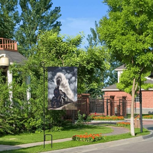 Drapeau de maison train à vapeur double face résistant aux intempéries pour extérieur