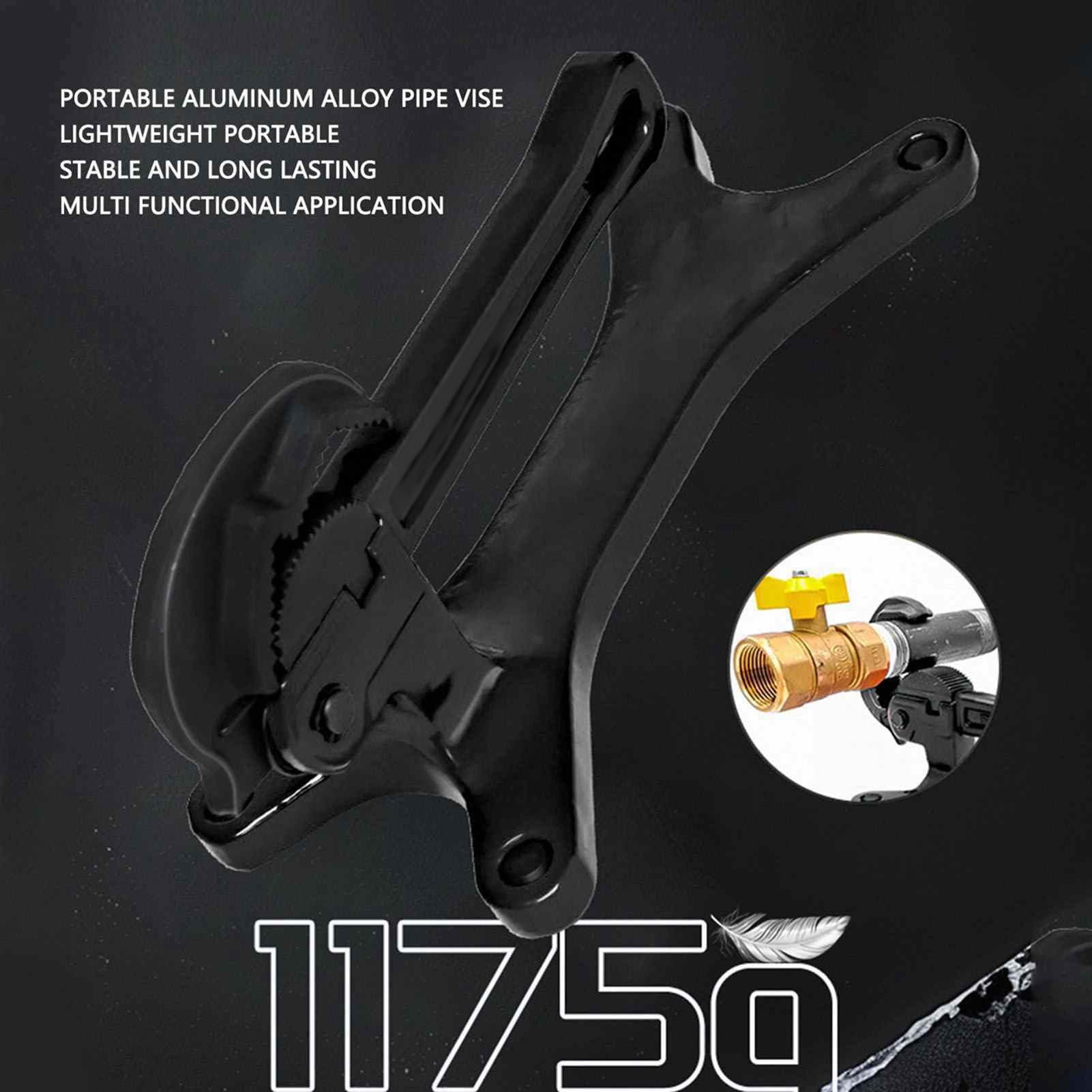 Fafeicy Tornillo de Banco Portátil para Tubos, Herramienta de Sujeción de Tubos Autoblocante de Aleación de Aluminio de 1/8 a 1-/2 Pulgadas con Mandíbulas Dentadas para Fontaneros y