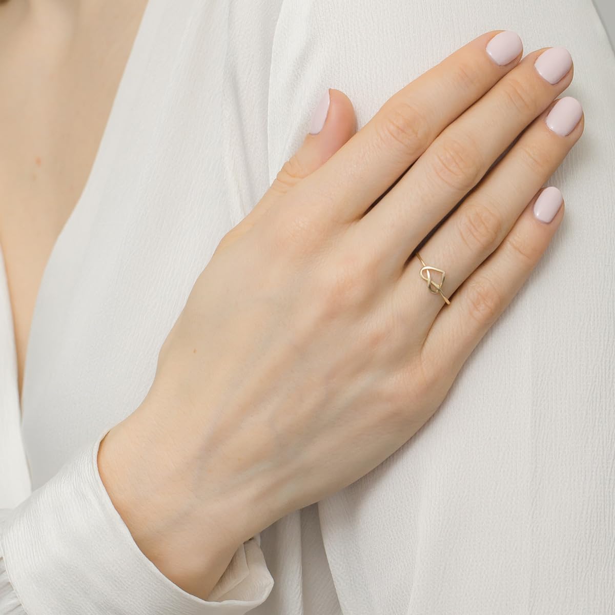 MARKO Goldring Damen 585 Echtgold 14 Karat mit Herzmotiv, eleganter Ring Gold Damen, feiner Herz Ring aus 585 Gold