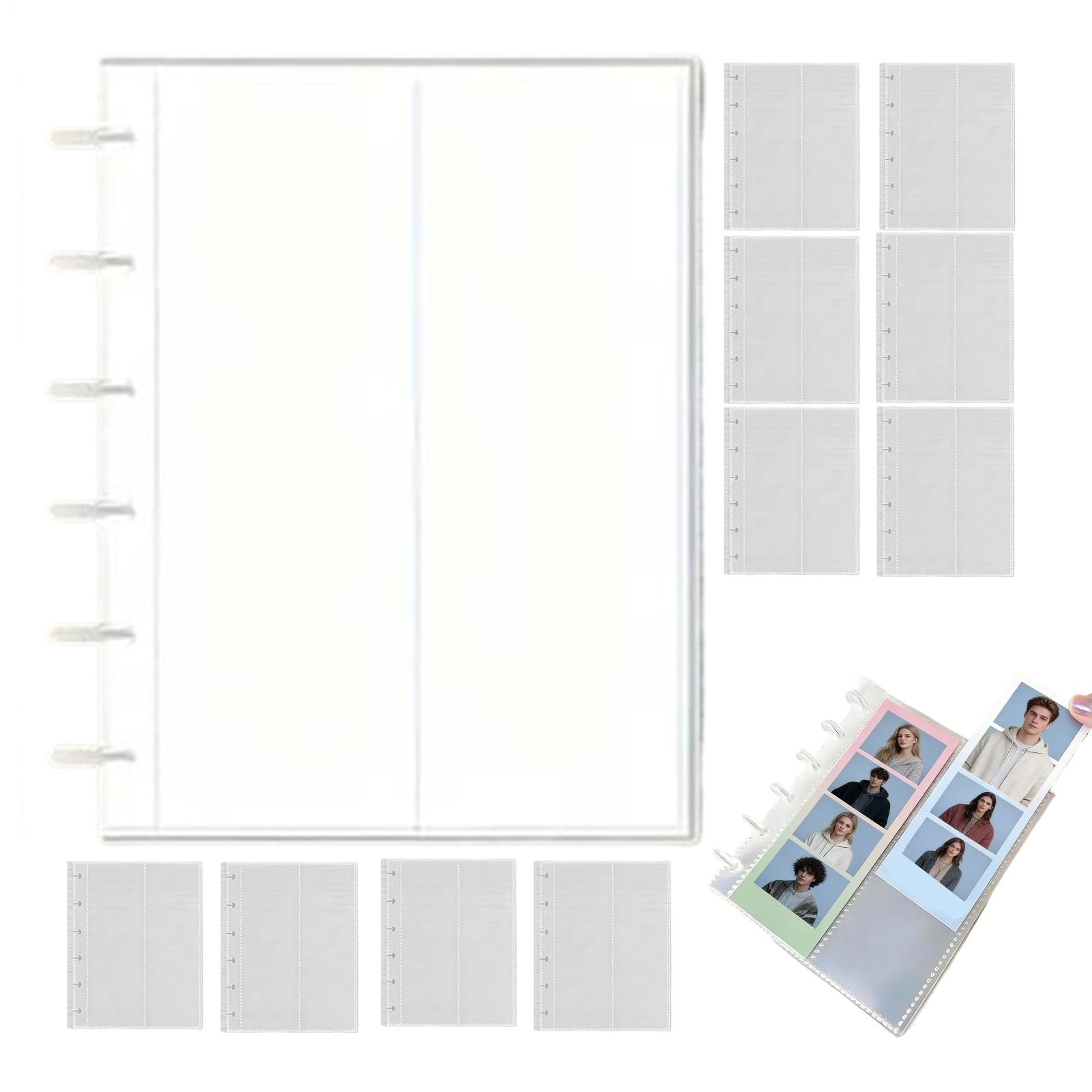 Álbum de Fotos Photobooth | Recuerdo Protector Transparente,Libro de Recuerdos Álbum de Fotos | para Protección, Exhibición, Colección en Bodas, Cumpleaños, Parejas, Niños, Adultos,