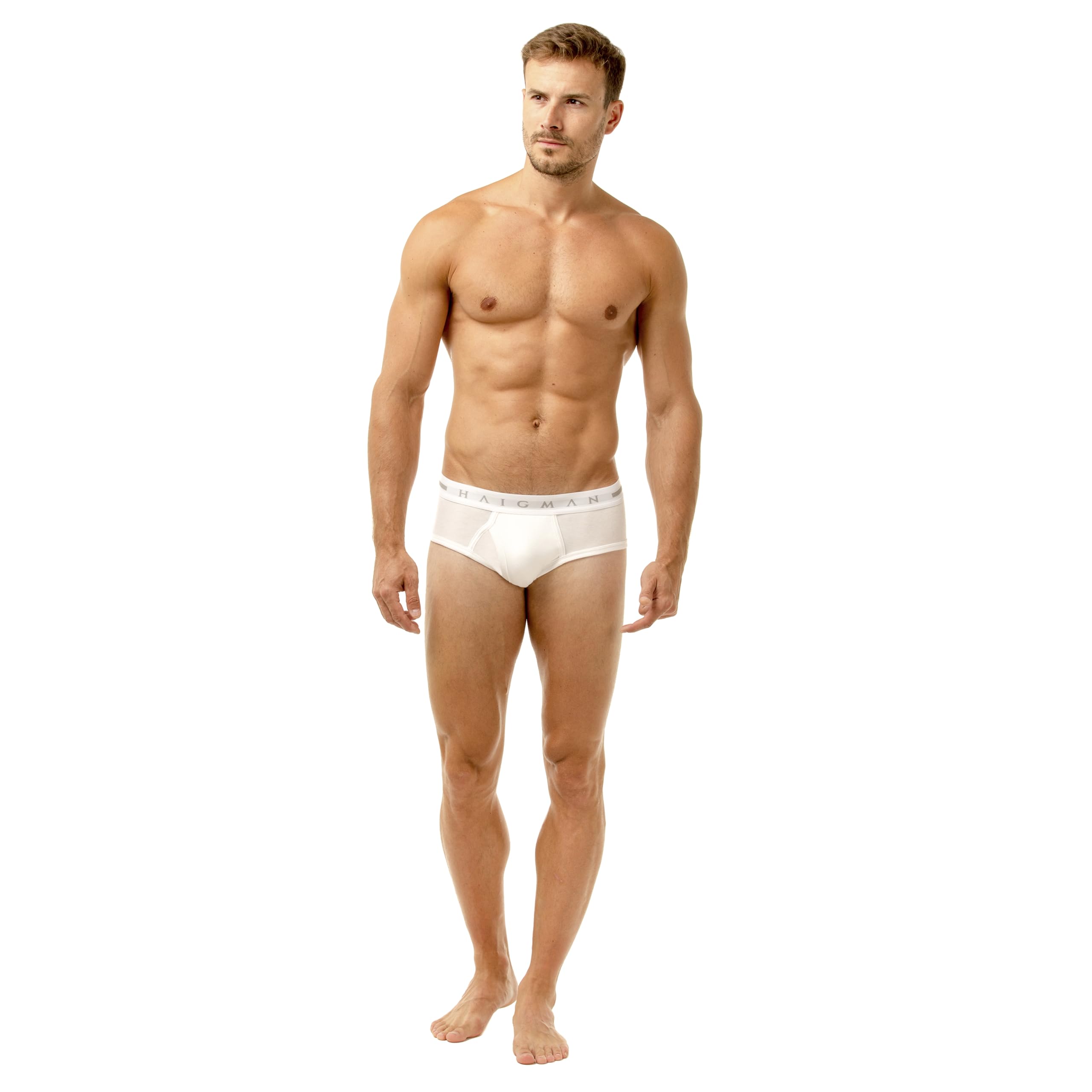 Haigman Men's White 3 Pack Cotton Rich Briefs (Uk, S, To Fit Waist 76-82Cm/30-32In, )