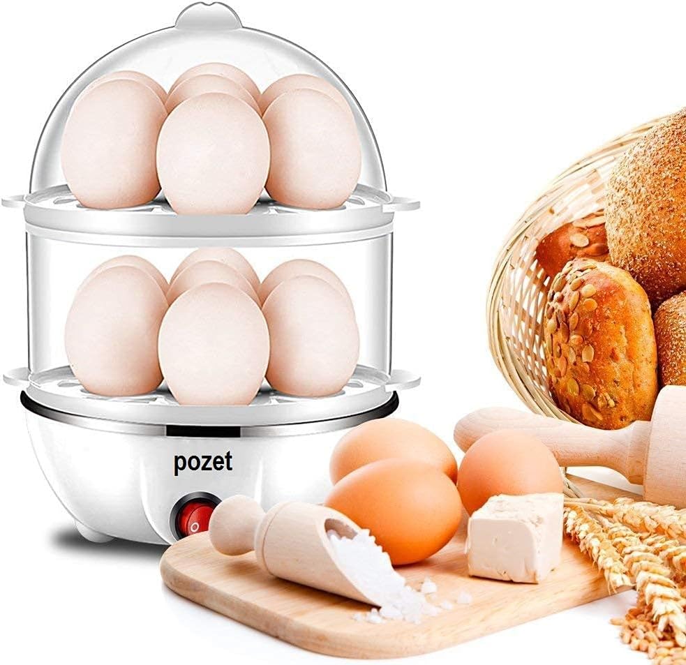 Pozet Multi Function Electric 2 Layer Egg Boiler Cooker & Steamer, Egg Boiler Electric Automatic Off, Double Layer Egg Boiler (Multicolor, 400 Watts)