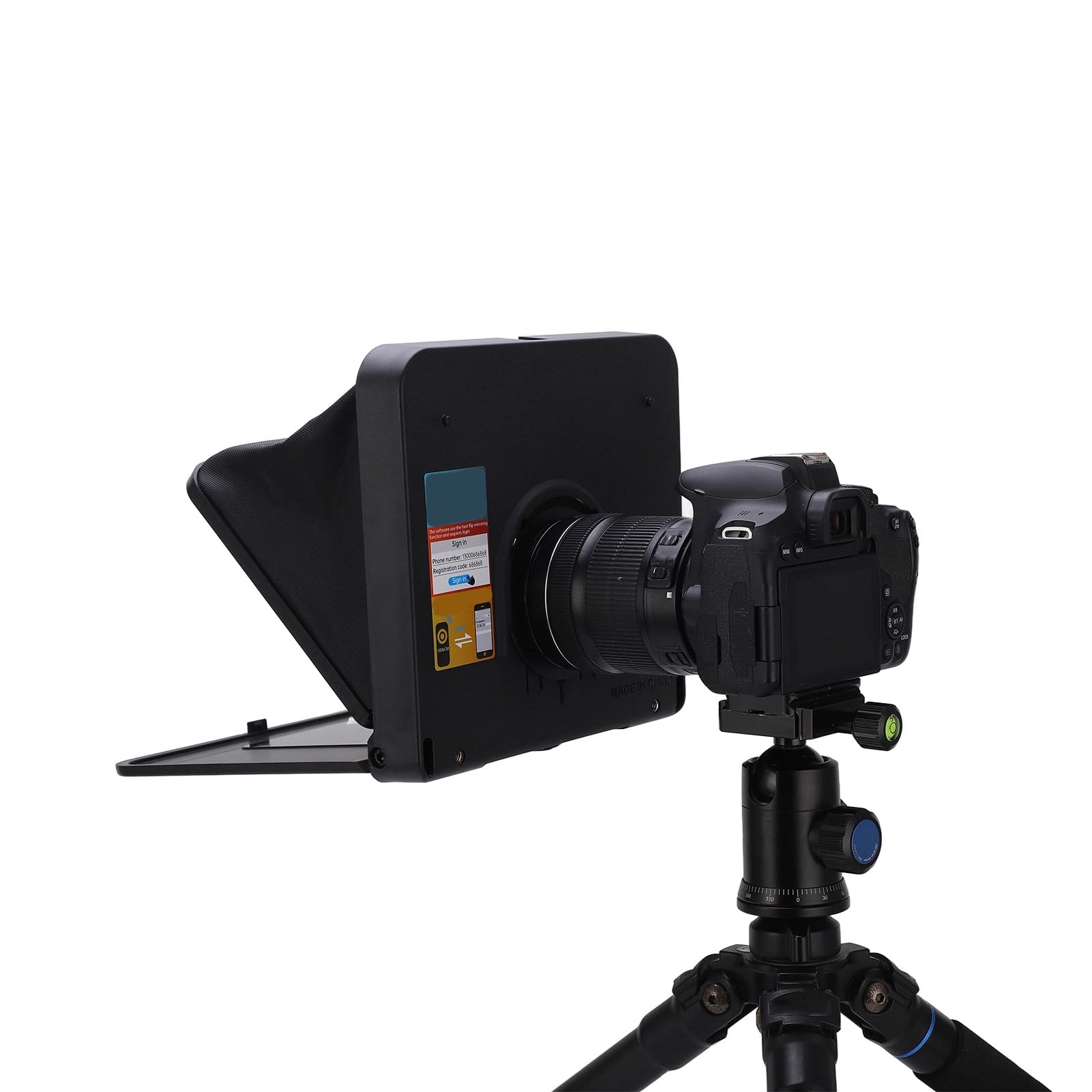 TC7 Składany Przenośny Teleprompter z Pilotem, Odpowiedni do Nauczania Online Teleprompter, Czarny materiał z Tworzywa Sztucznego