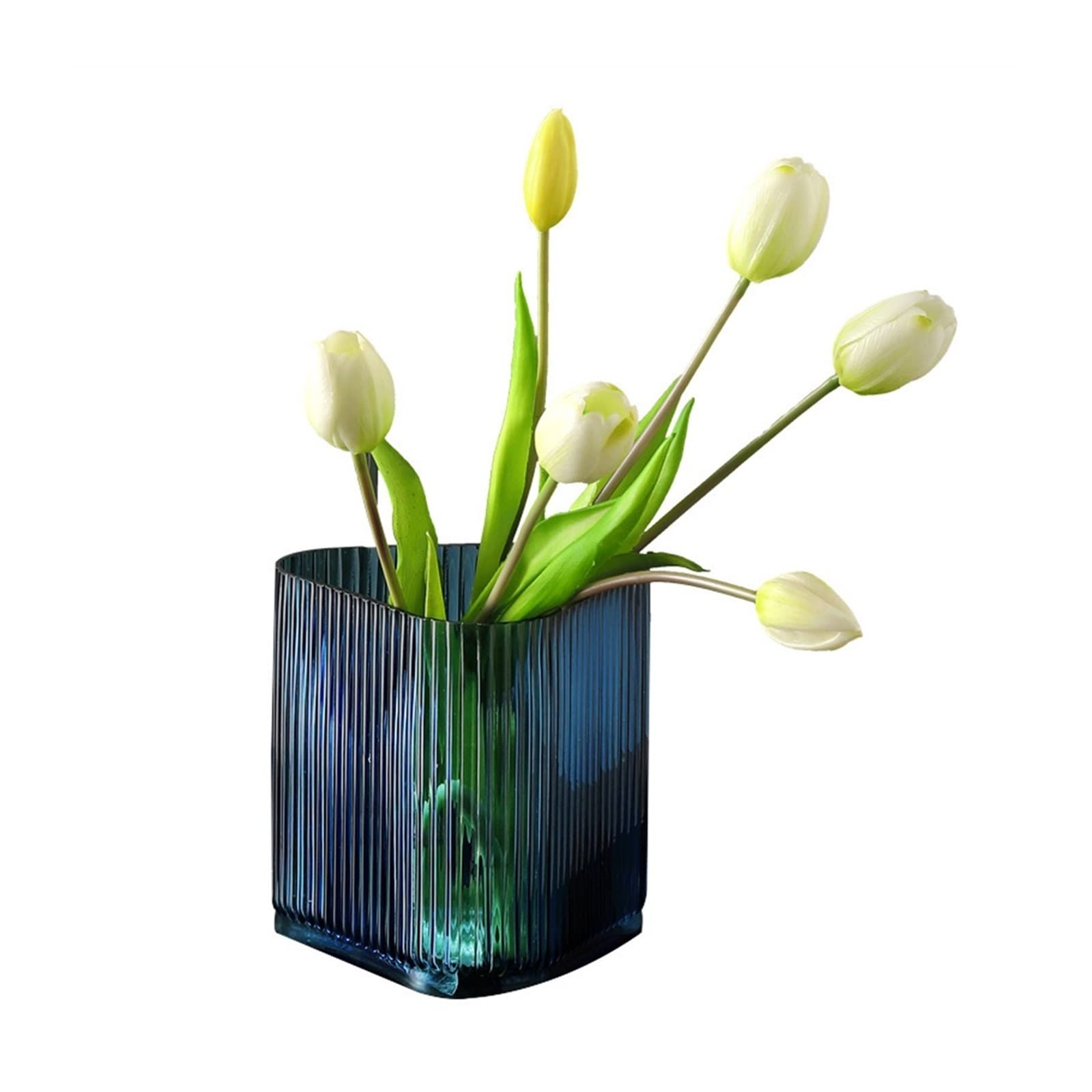 Centerpiece Vases Nordic Light Luxury Stripes Glass Vase Decoration Flower Arrangement Creative Living Room Flowers Hydroponic Pot(1)