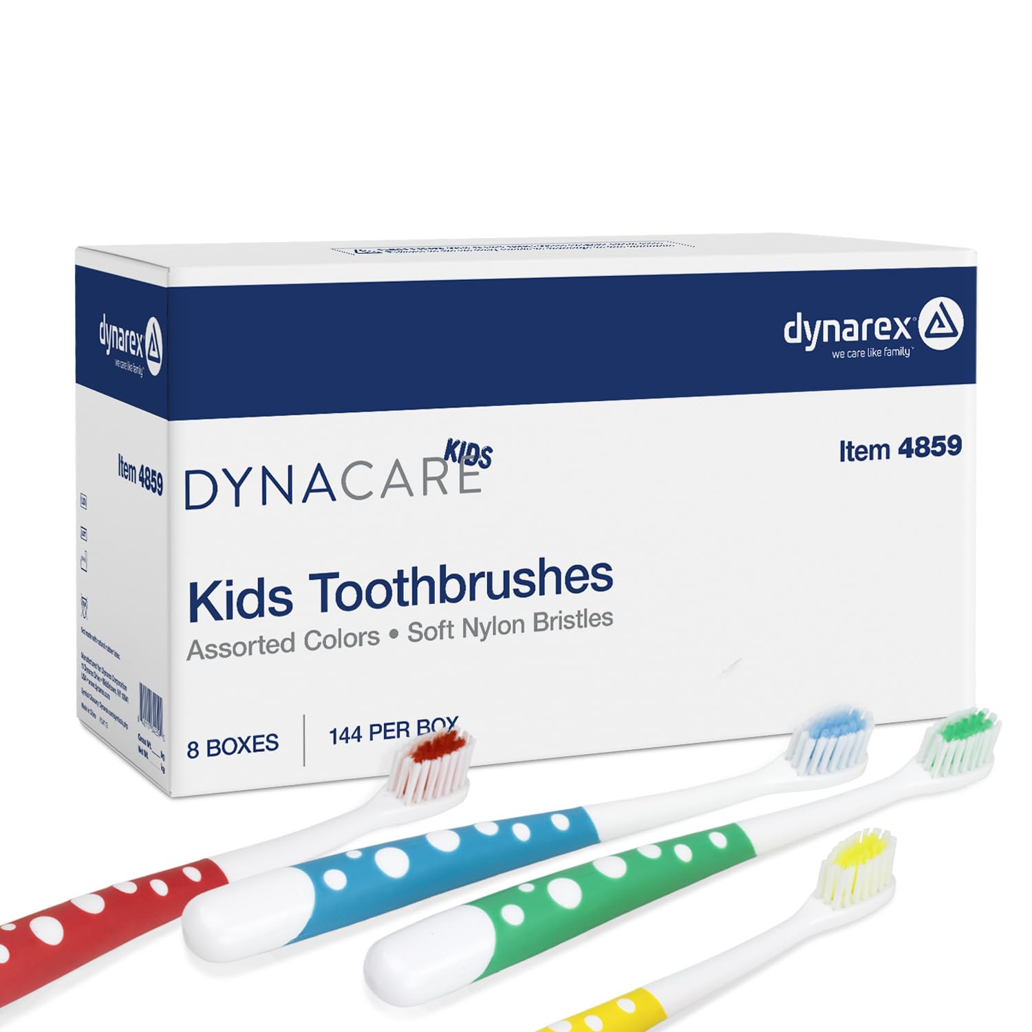 DynaCare Disposable Toothbrushes for Kids - Ages 3 Bulk Case of 1152 8 Boxes of 144 - Soft