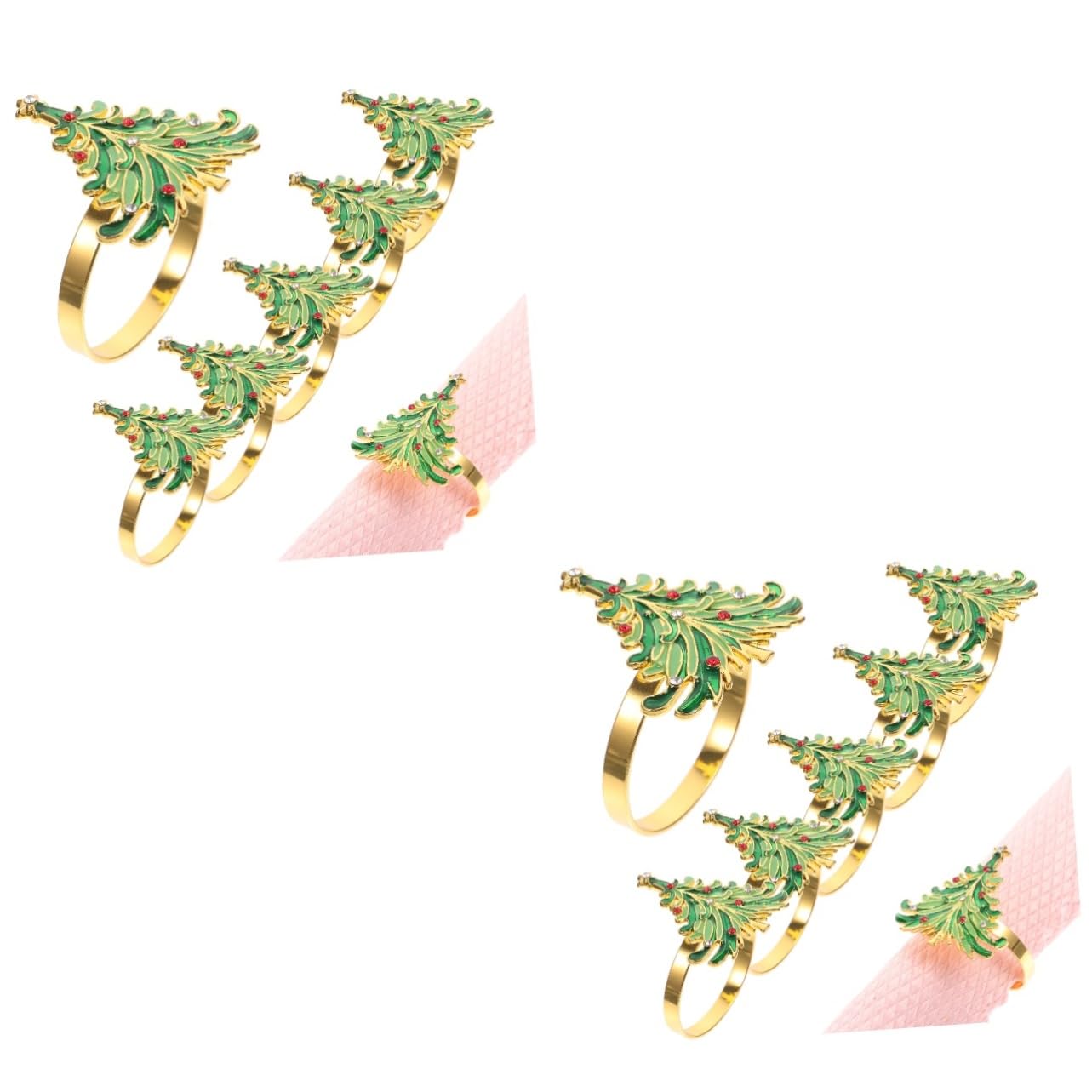 Ciieeo 2 Set Di Tovaglioli Di Natale Eleganti Porta Tovaglioli Per Decorazioni Da Tavola 6 Pezzi * 2