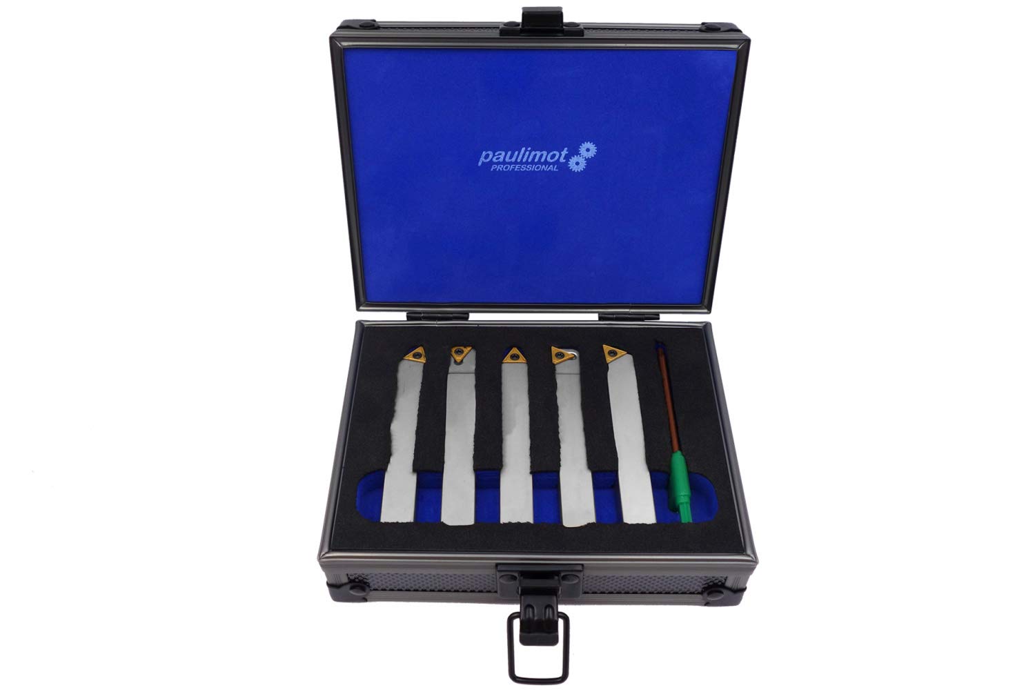 PAULIMOT Drehmeißel-Set mit Wendeplatten, vernickelt, 12 mm, 5-teilig