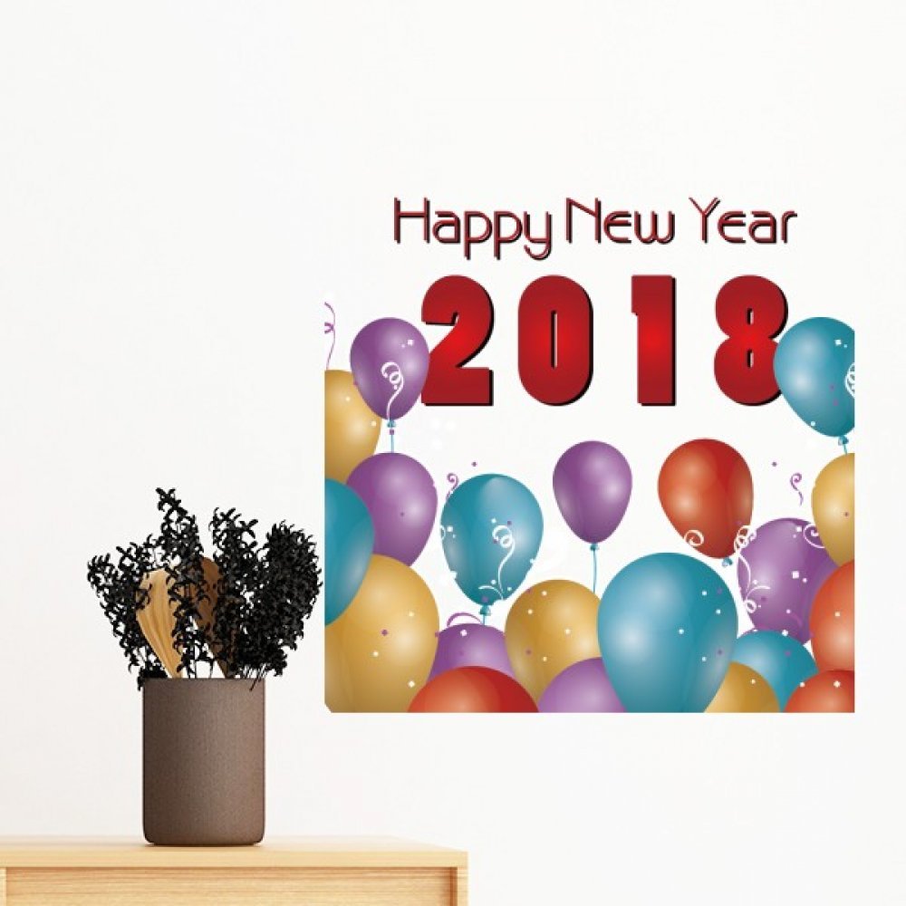Ballon Année du Chien autocollant mural amovible vinyle DIYthinker pour décoration sans résidu