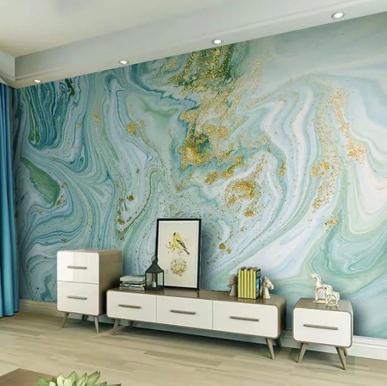 Papier peint salon TV moderne design marbre chic 200x140