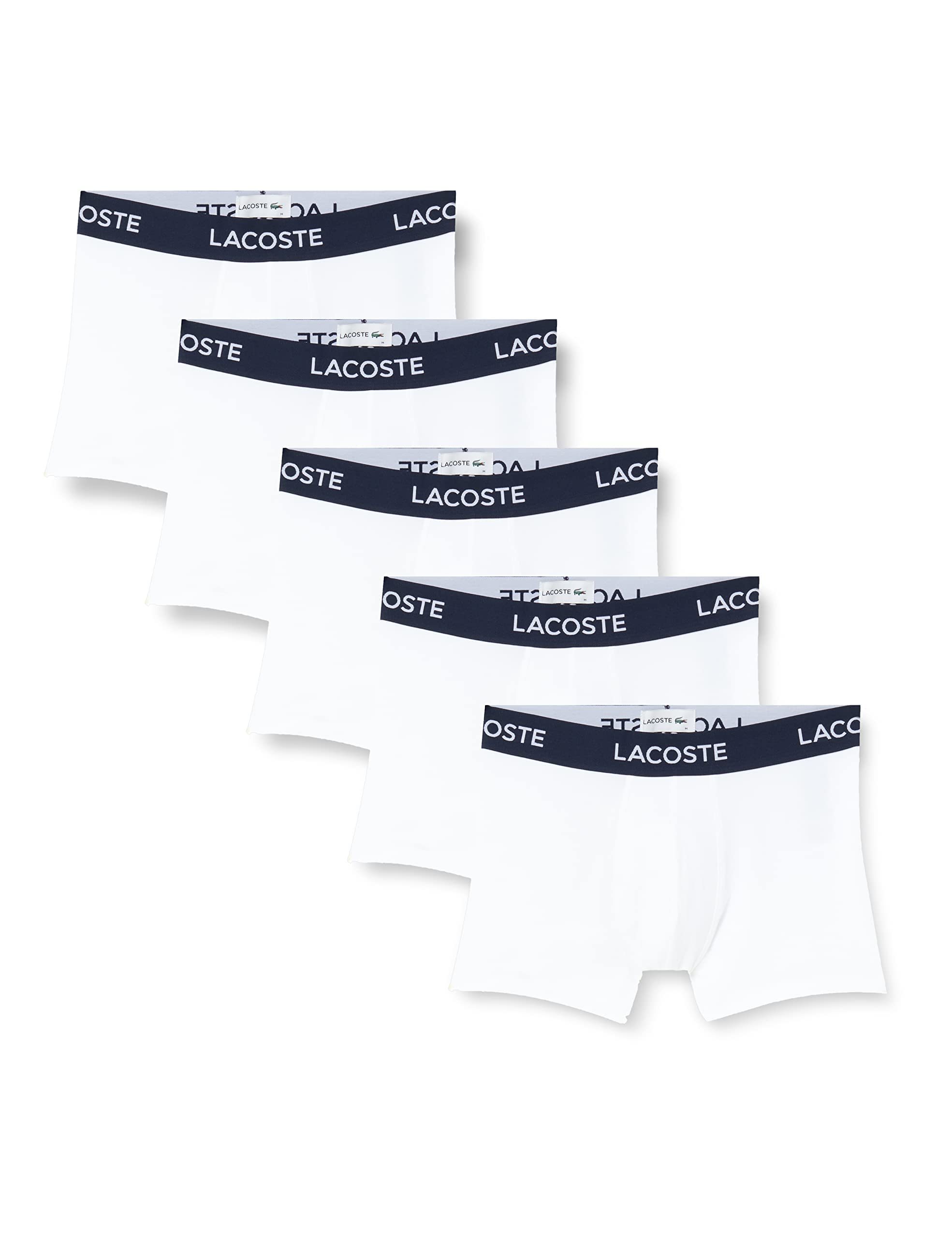 Lacoste Men's 5H5203 Underwear, Blanc, M , Pack of 5
