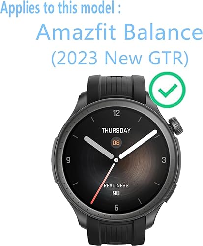 Miniatura 2 de Protector de pantalla compatible con Amazfit Balance (2023 New GTR) (paquete de 3) SmartWatch 9H, película de vidrio templado, transparente, sin